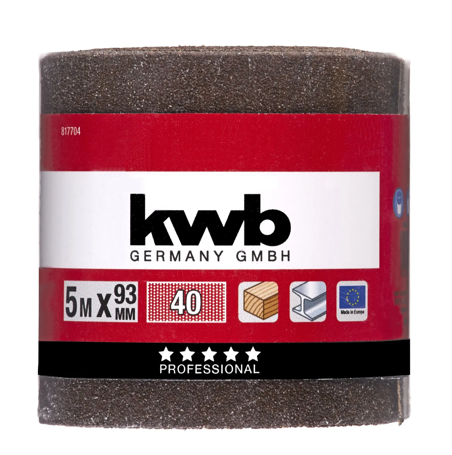 KWB Rotolo Abrasivo 93 mm Grana 40 Corindone 5 m