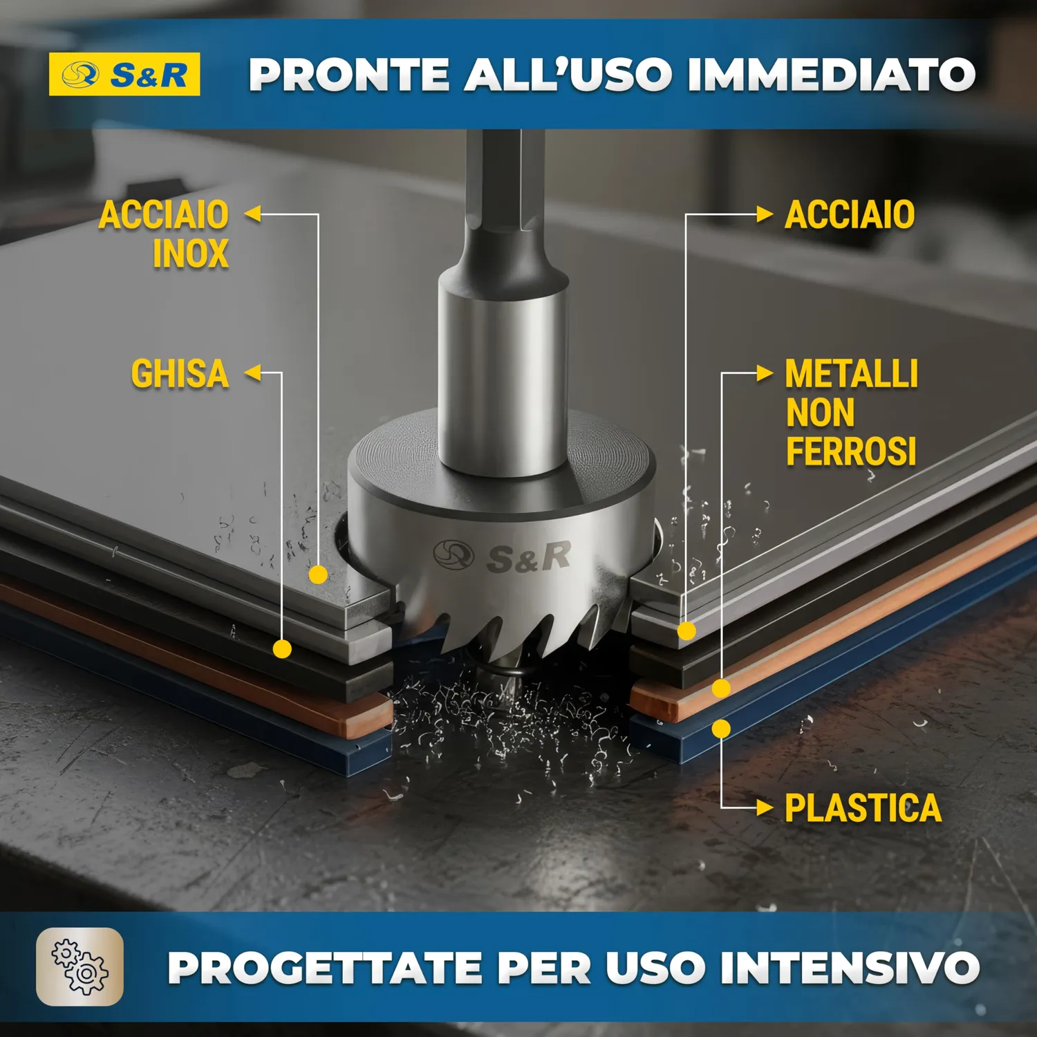 S&R Set 5 Seghe a Tazza HSS 16-30 mm per Metallo