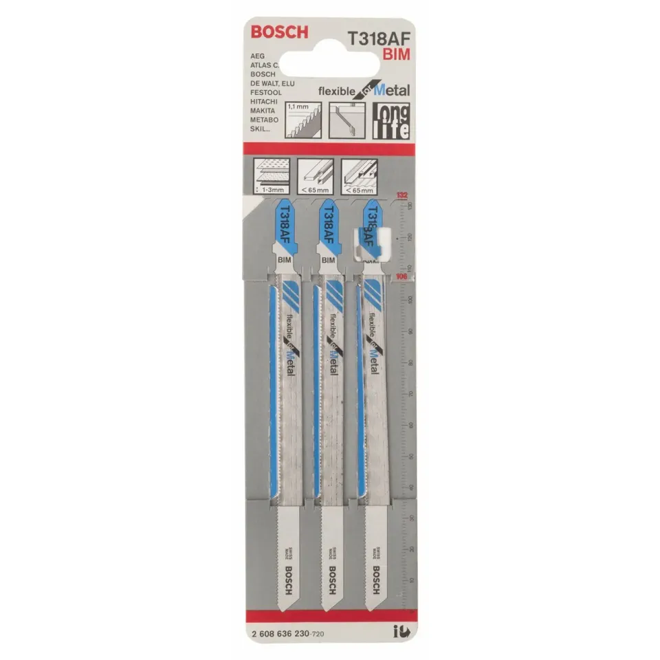 Bosch Expert T 318 AF Lama Seghetto Alternativo Metallo 3pz Flessibile