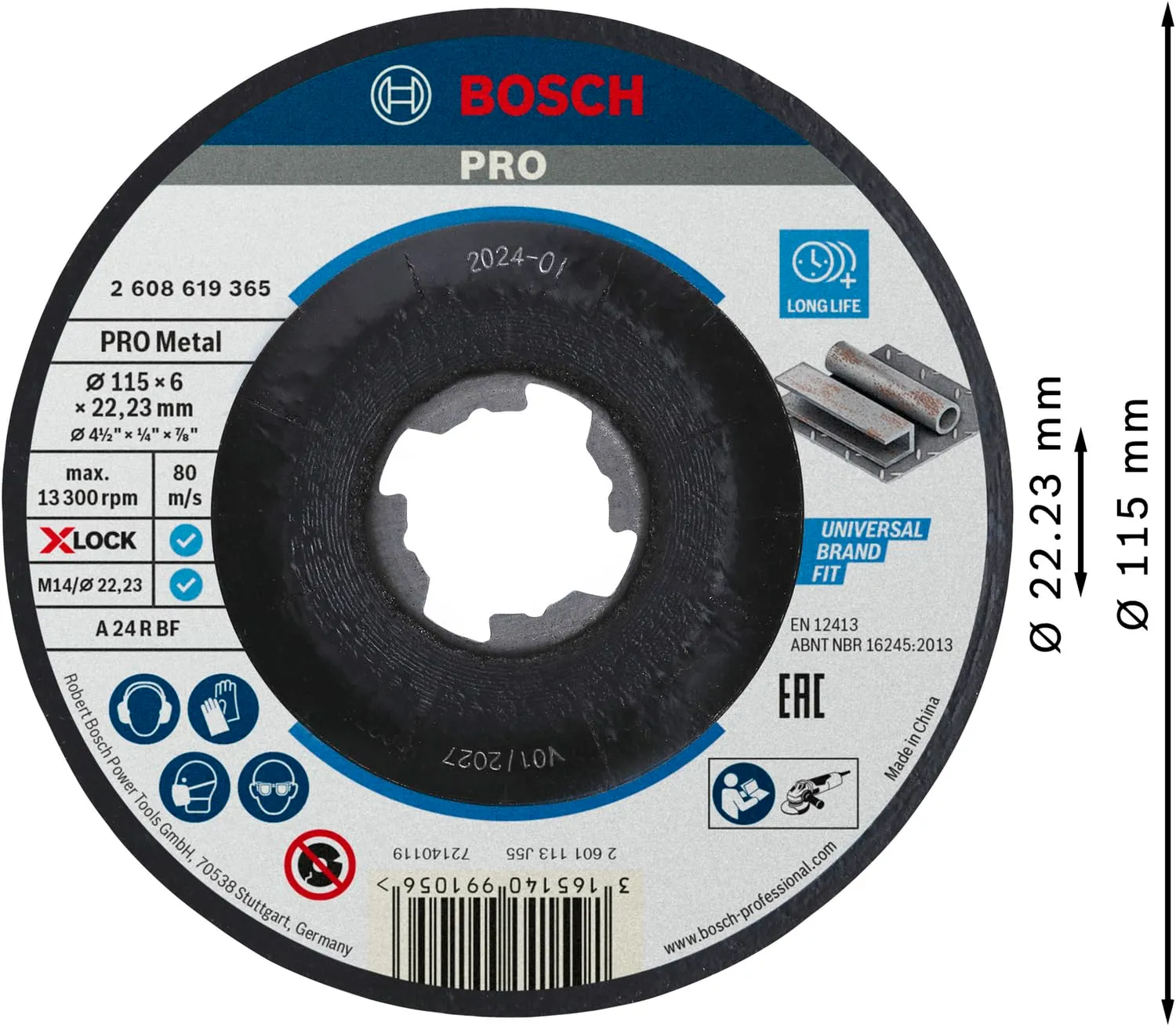 Bosch Expert Mola sbavo X-LOCK Standard Metal 115x6 mm