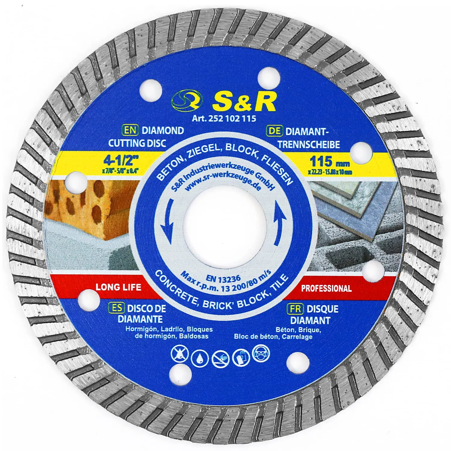 S&R dischi diamantati 115 mm cemento piastrelle 2 pz