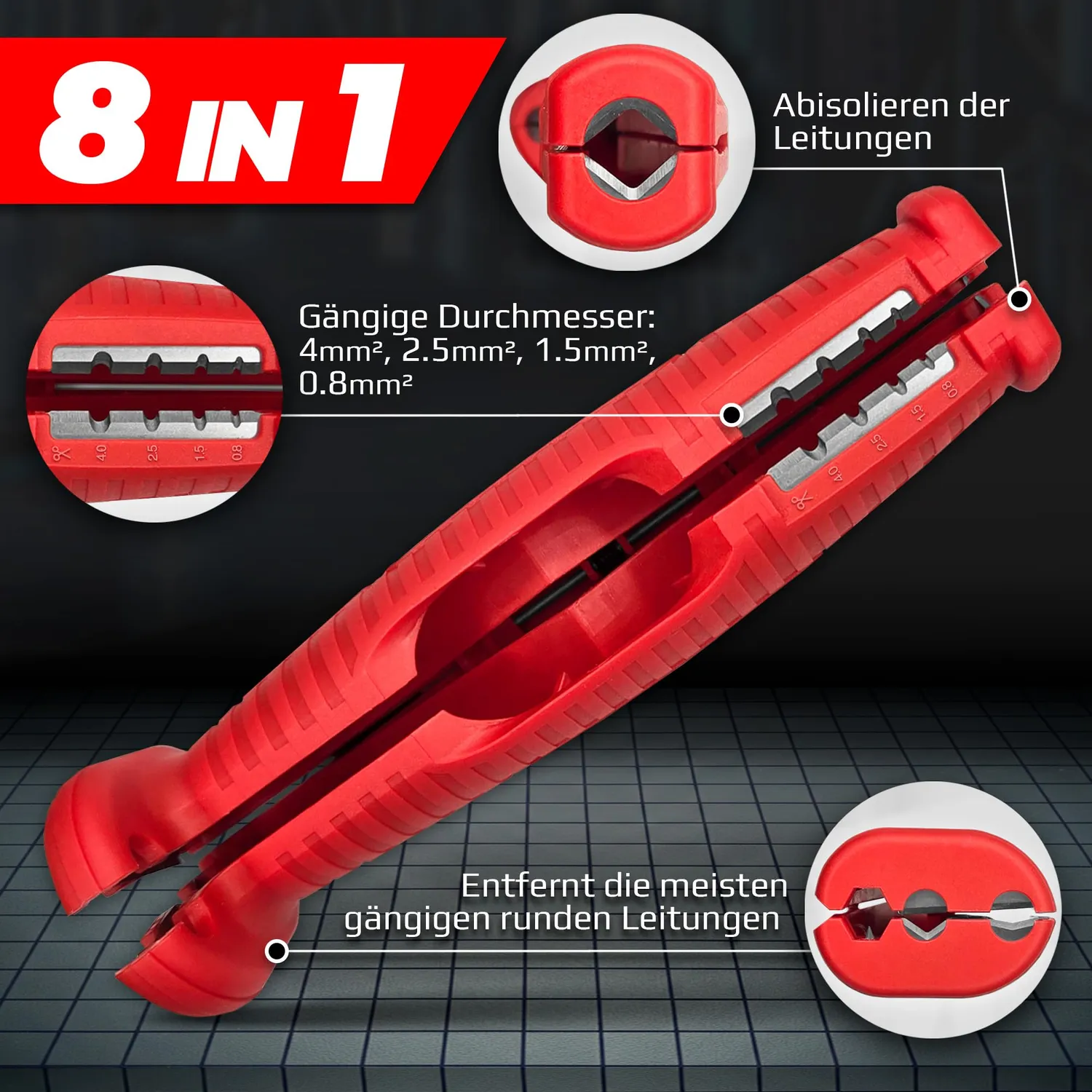 Graff 8 in 1 spelafili cavi rotondi 3-12 mm