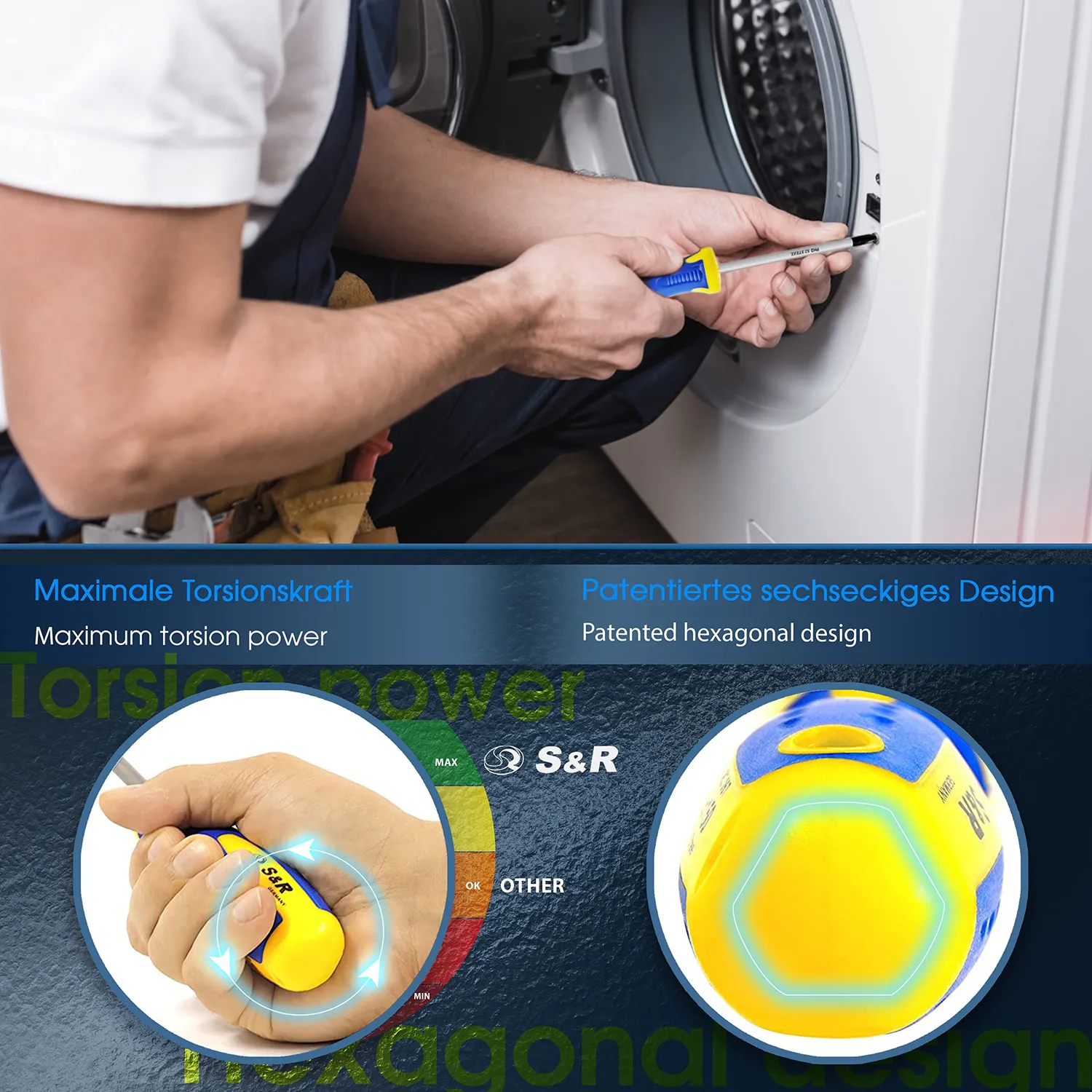 S&R set cacciaviti magnetici professionali 6 pezzi taglio croce