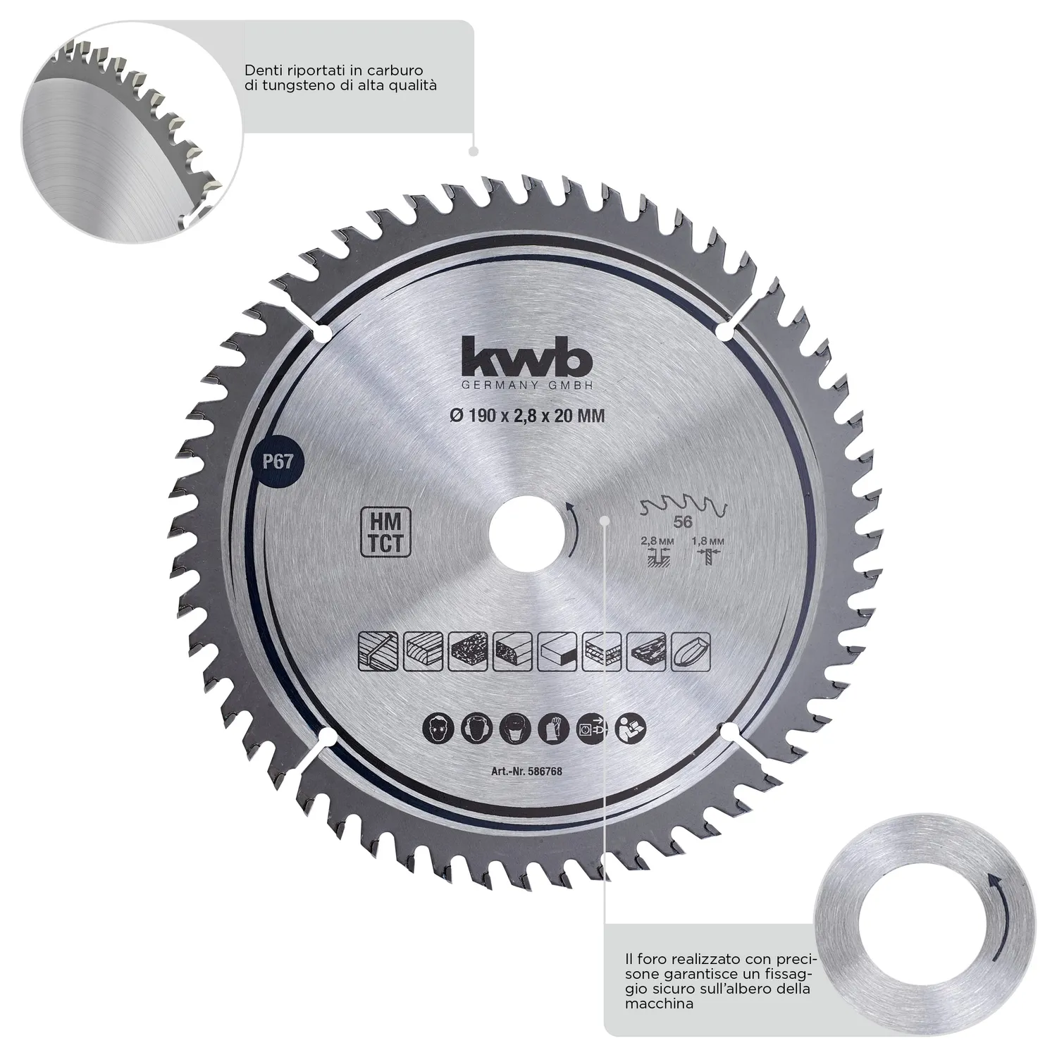 KWB lama sega circolare 150x16 mm taglio fine legno