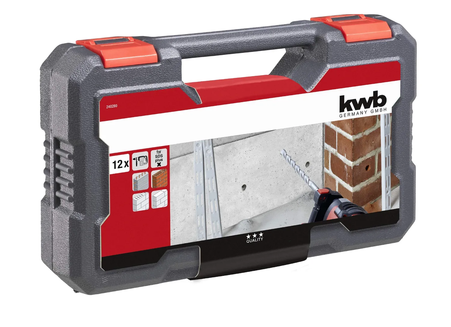 KWB set 12 punte SDS-Plus muro cemento valigetta