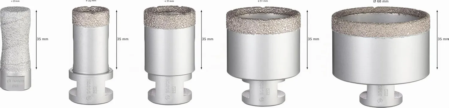 Bosch PRO Ceramic dry set 5 corone M14 diamante