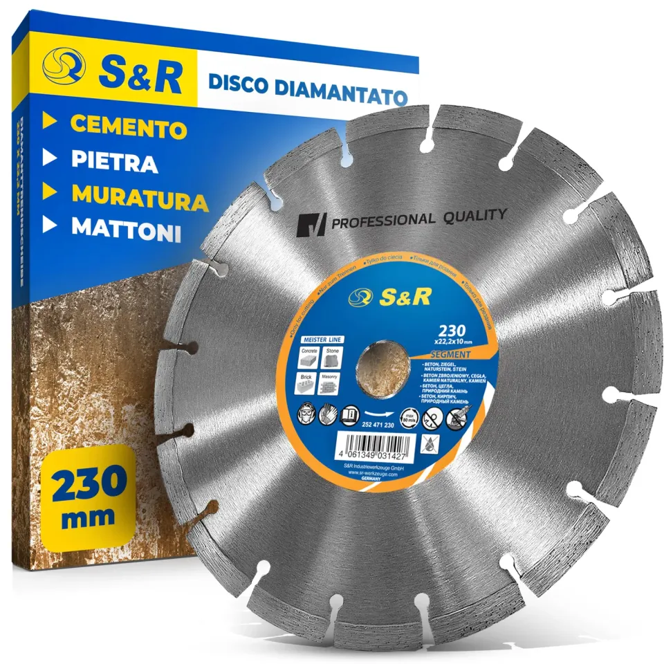 S&R disco diamantato 230x22,2 mm cemento pietra taglio a secco