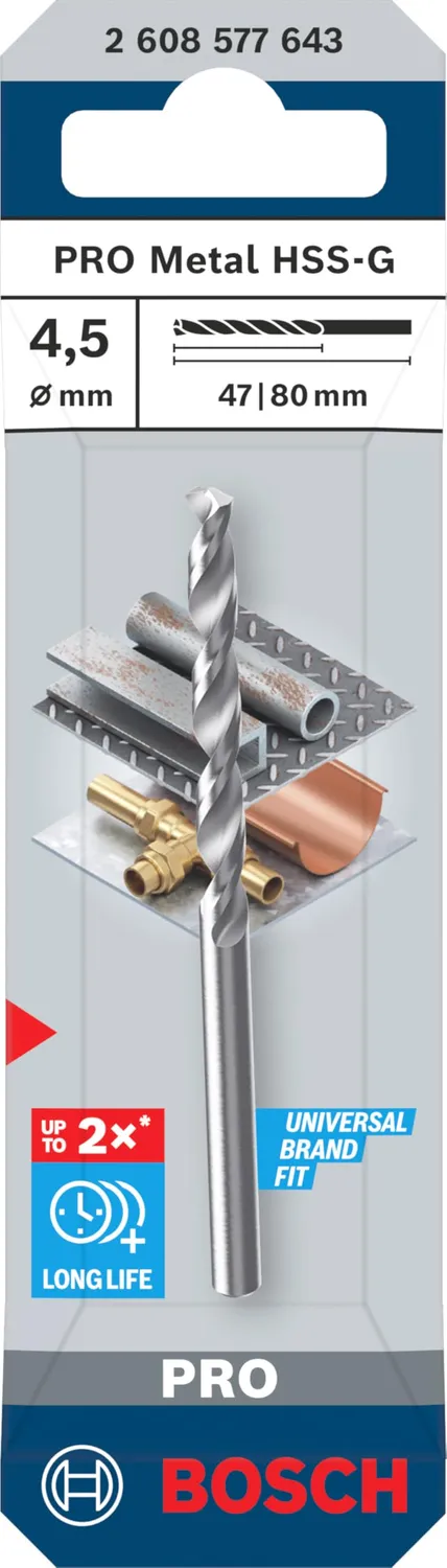 Bosch PRO Metal HSS-G punta metallo 4,5 mm 1 pz