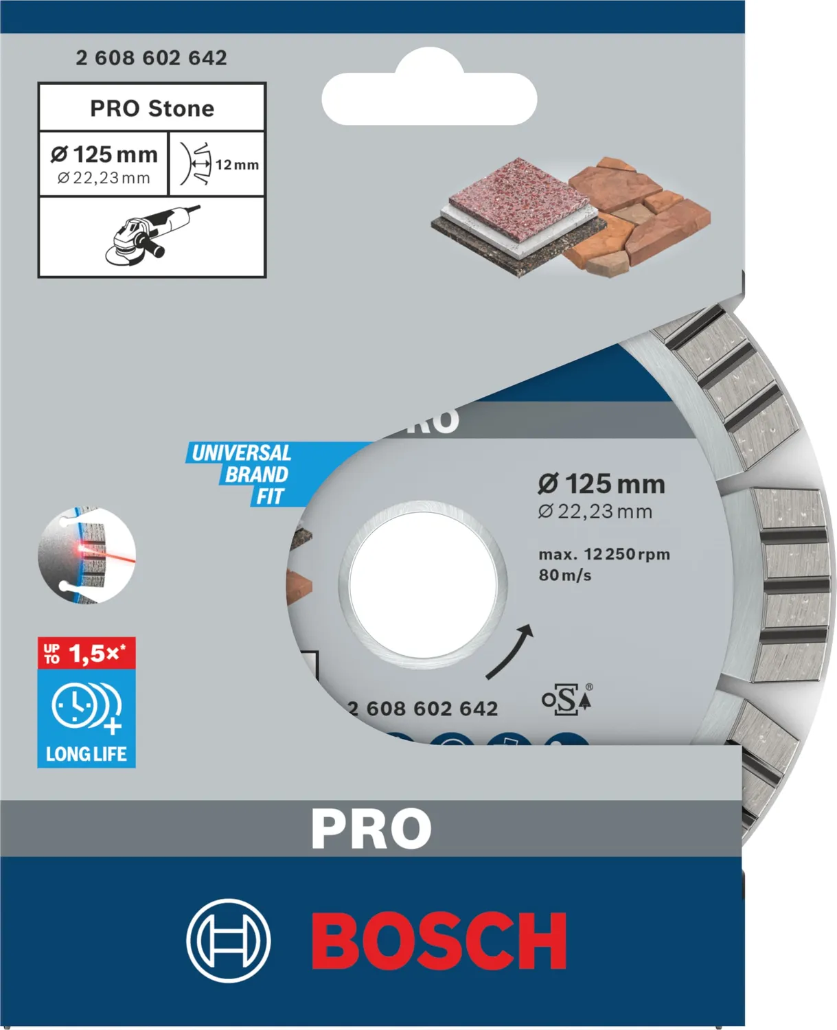 Bosch Disco Diamantato PRO Stone 125 mm pietra