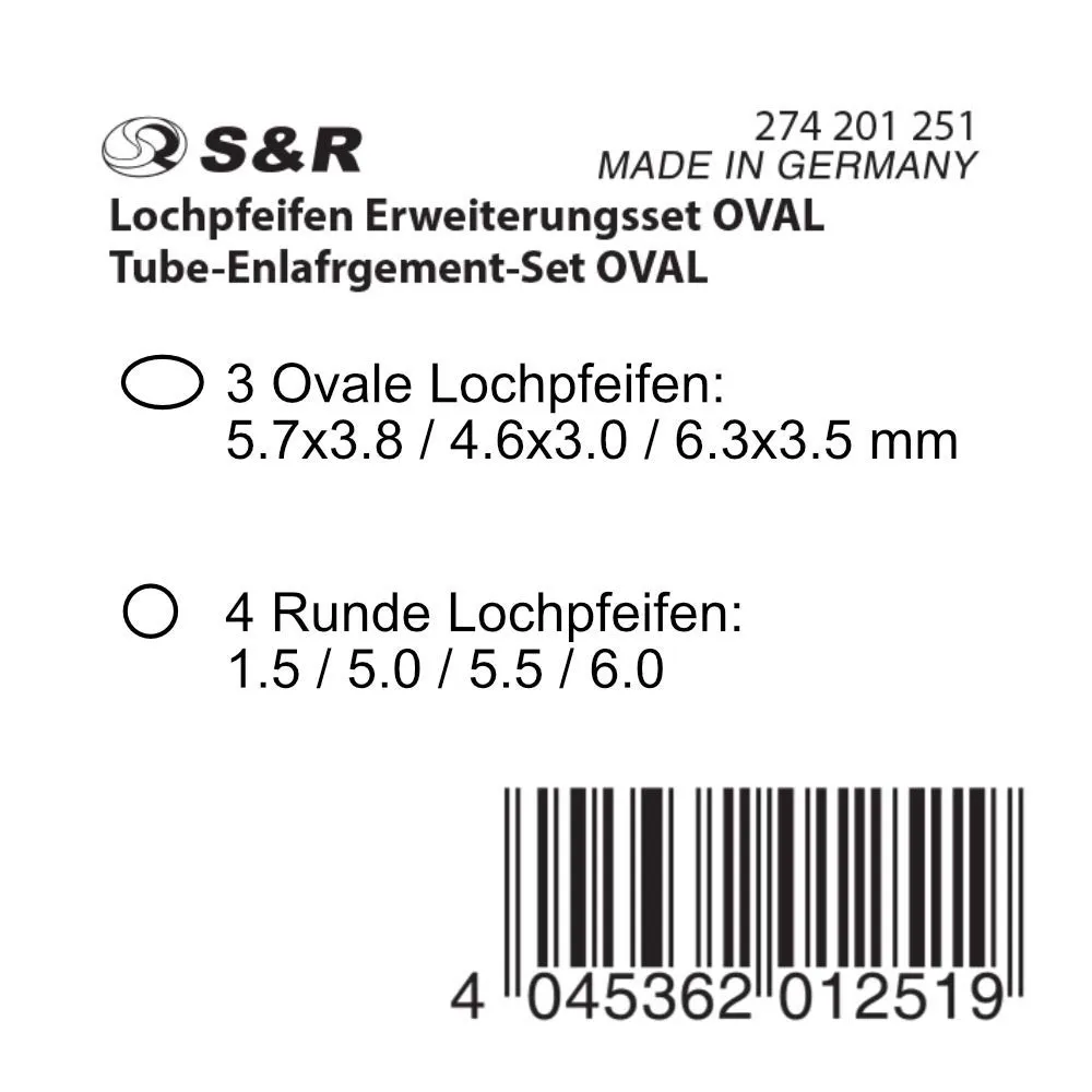 S&R Fustelle ovali e rotonde punzoni cuoio per pinza 274.100.225