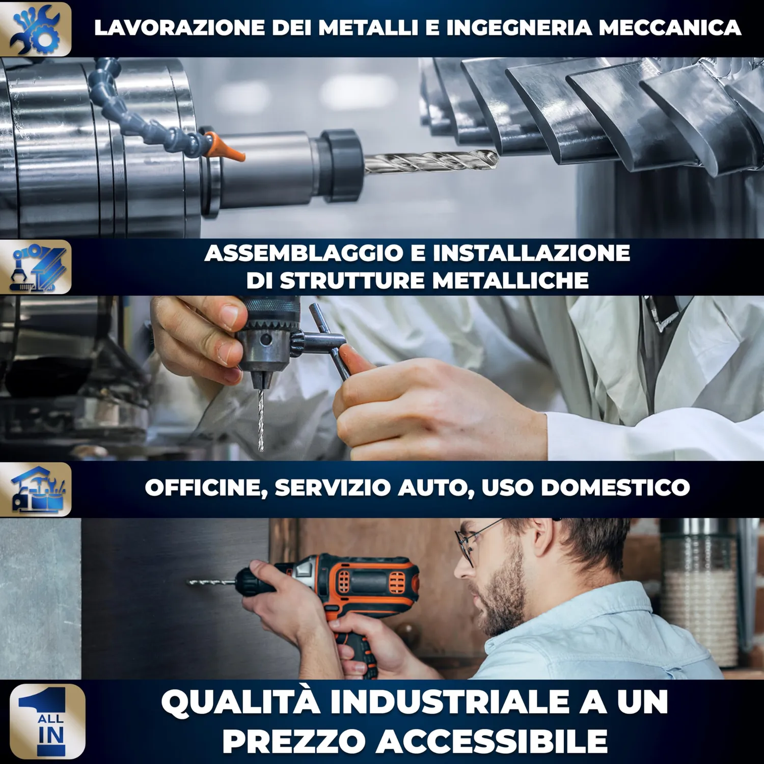 S&R set 19 punte metallo HSS 1-10 mm cassetta