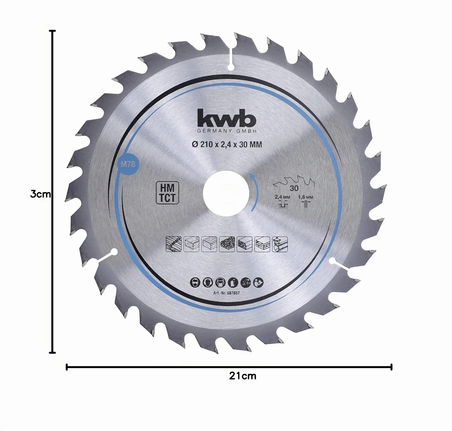 KWB Expert lama circolare 210x30 mm legno taglio rapido