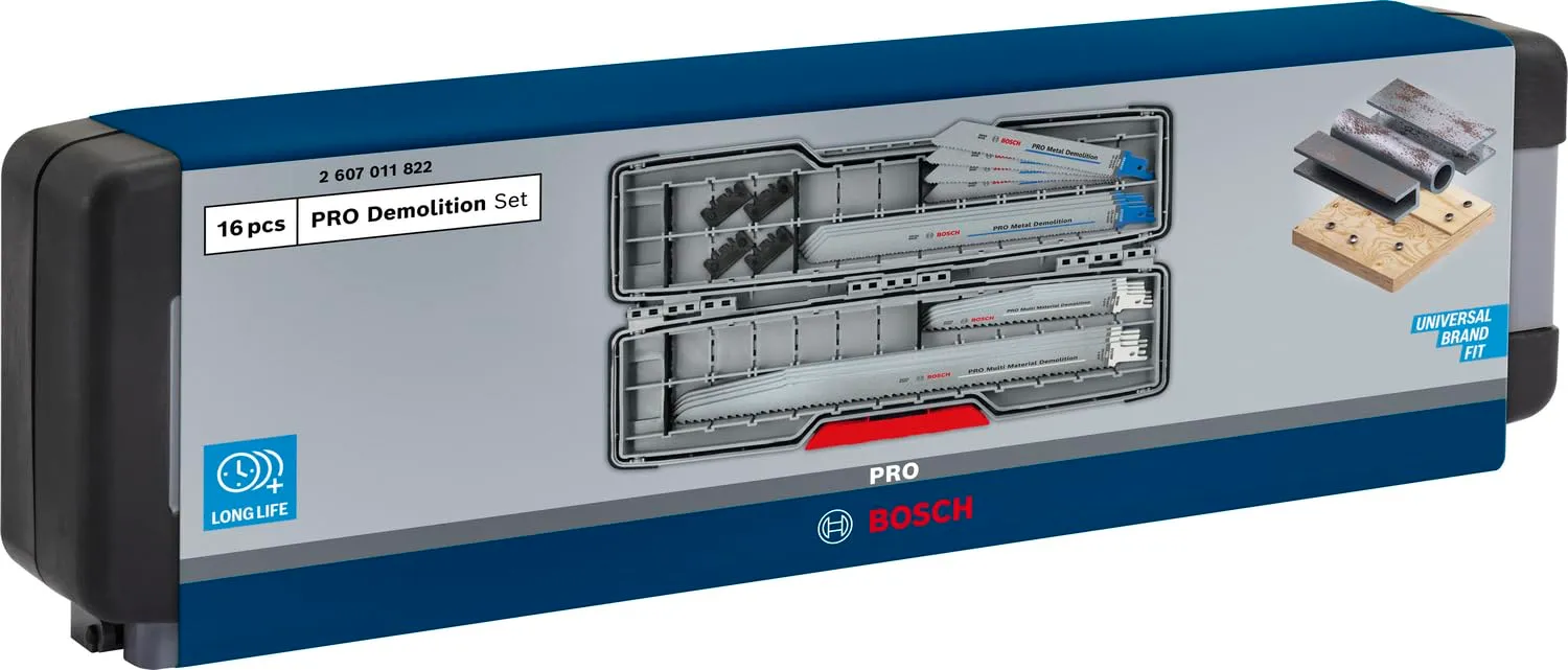 Bosch PRO Demolition lame sciabola ToughBox 16 pezzi bimetallo