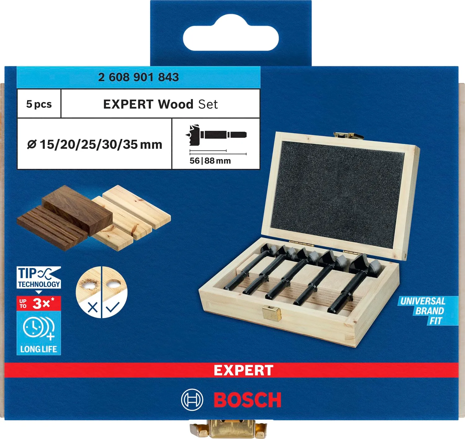 Bosch Expert Wood Forstner punte legno 15-35 mm 5 pz duro