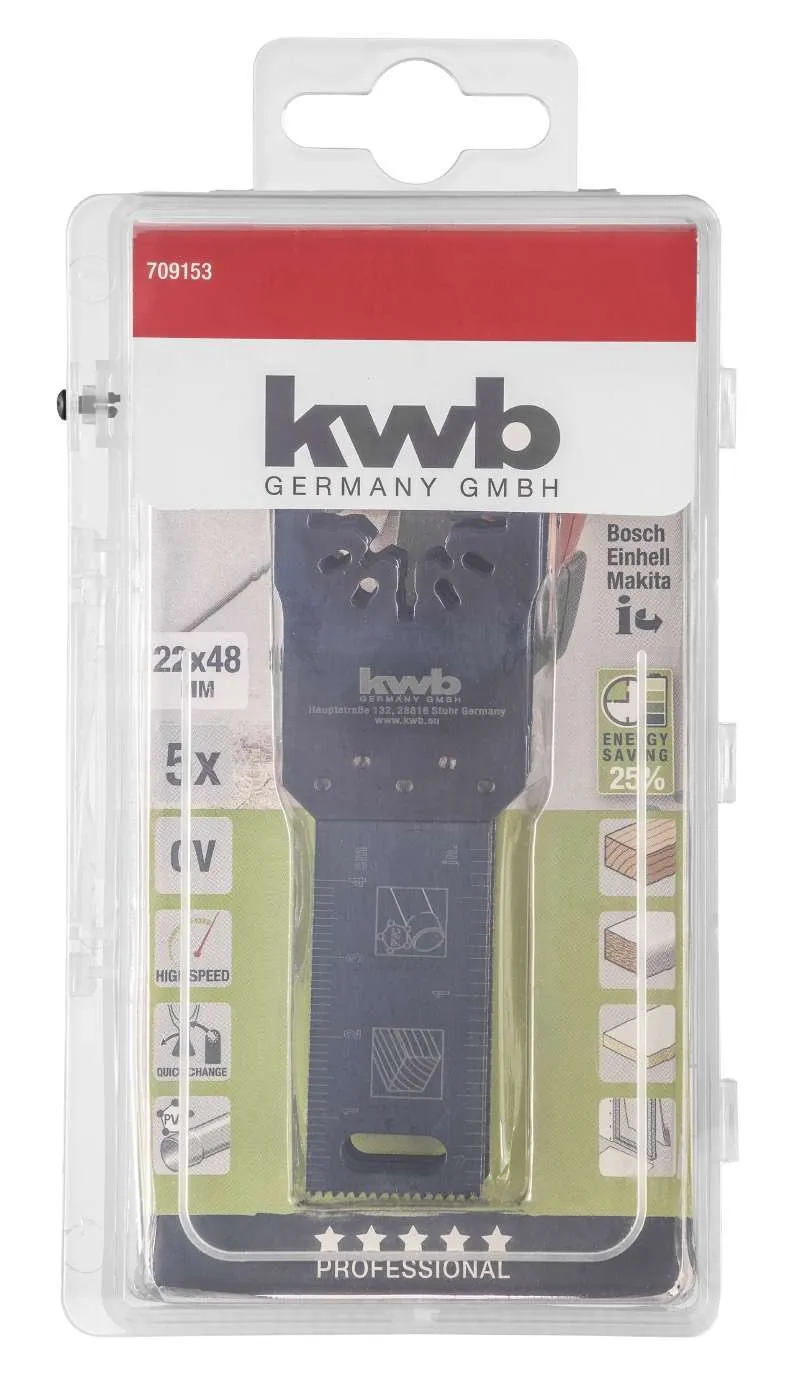 KWB AKKU-TOP lame multitool 22 mm 5 pz per legno