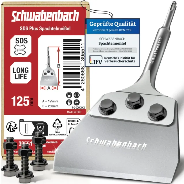 Schwabenbach SDS-Plus Spachtelmeissel scalpello spatola 125x250 mm