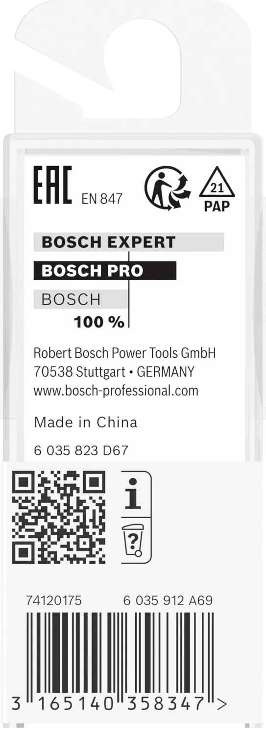 Bosch Expert fresa standard legno 8x25mm gambo 8mm 2 taglienti