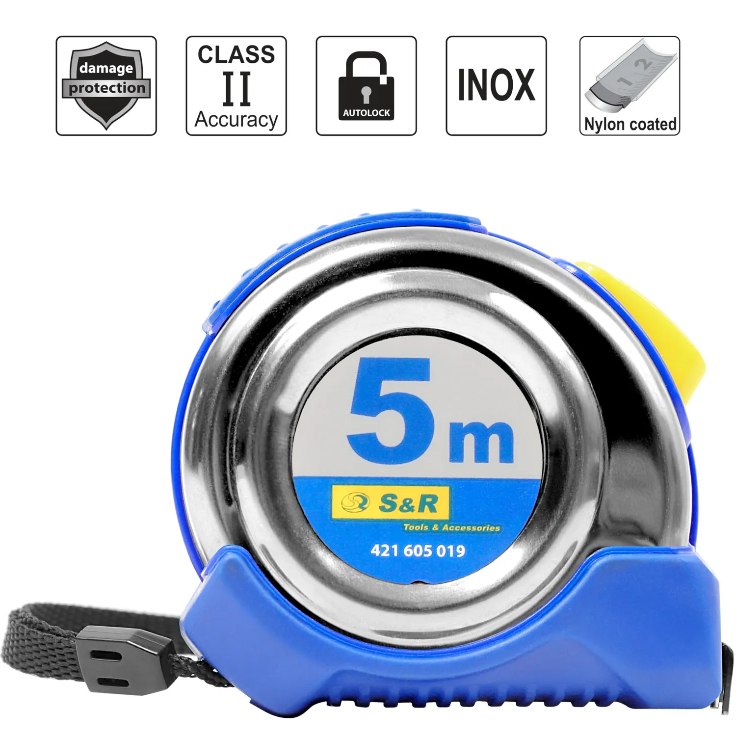 S&R Metro a nastro Ferro 5 m x 19 mm custodia inox autolock
