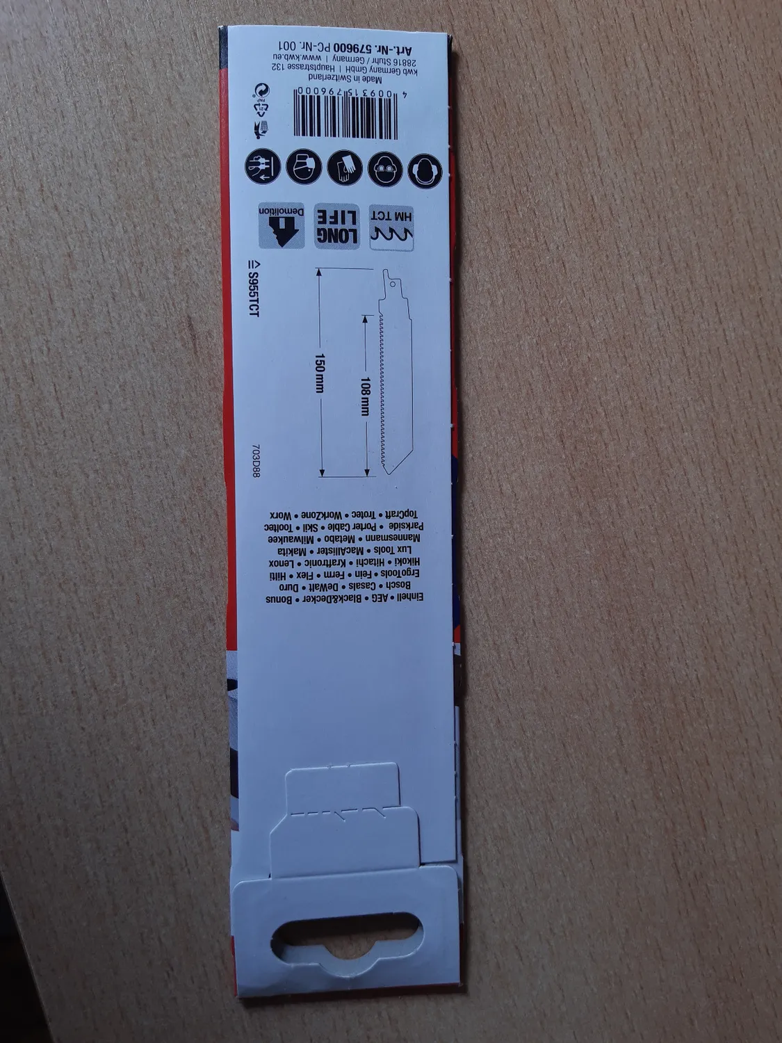 KWB Lama sciabola metallo duro 12 mm attacco universale