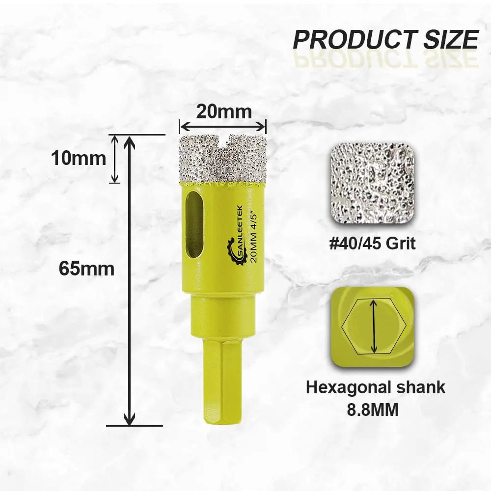 Sanleetek punta diamantata 20 mm 2 pezzi per gres