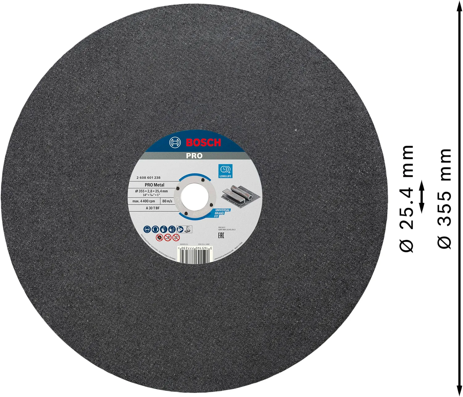 Bosch Expert Pro Metal Mola Taglio 355 mm Metallo