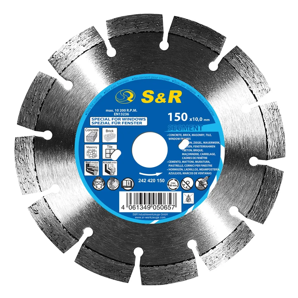 S&R disco diamantato segmentato 150 mm foro 25,5 mm secco