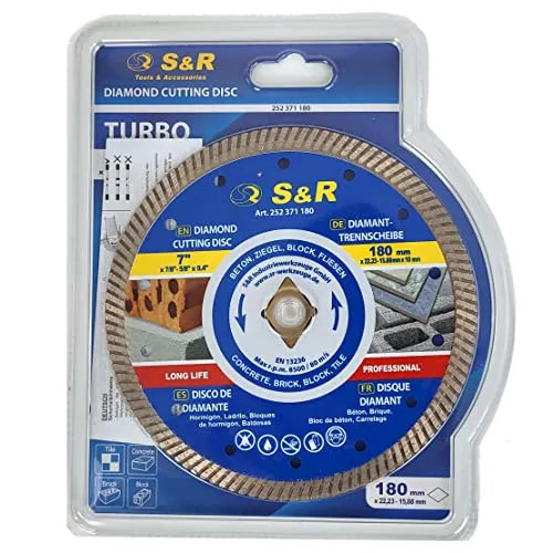 S&R disco diamantato 180x22,2 mm per cemento piastrelle