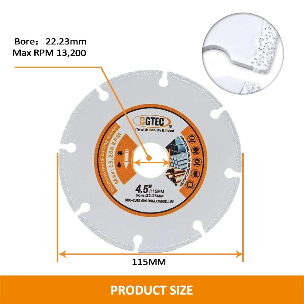 BGTEC disco diamantato 115 mm per metallo brasato