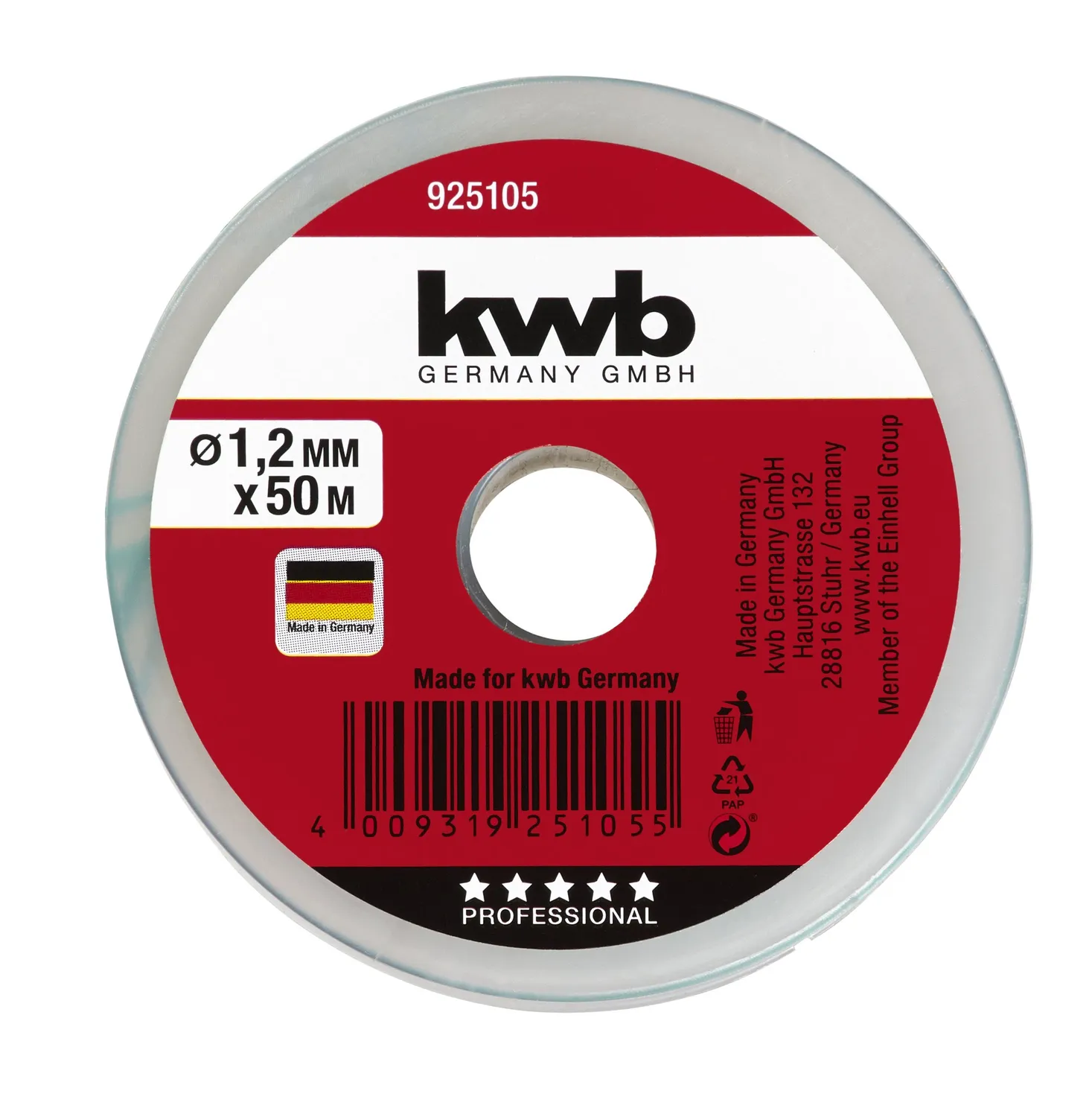 KWB filo da muratore nylon verde 50 m 1,2 mm