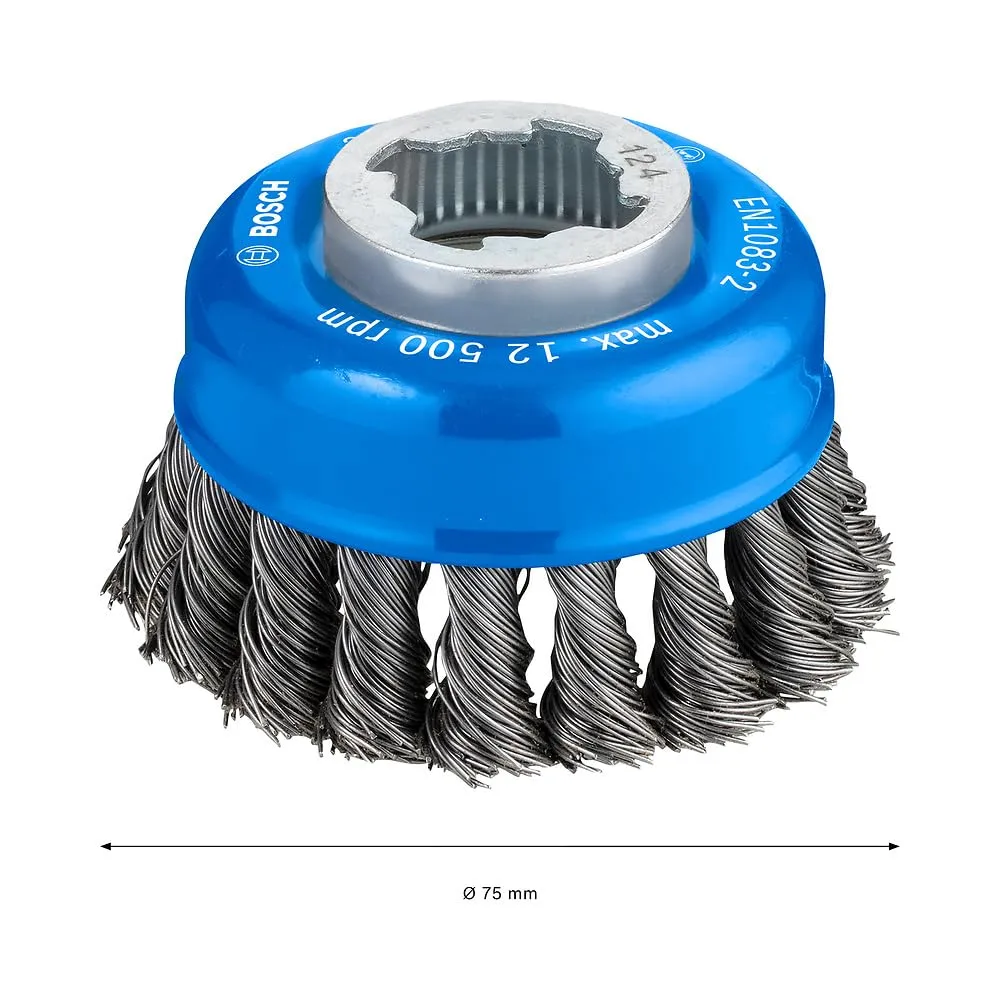 Bosch Expert spazzola a tazza 75x0,5 mm metallo X-Lock