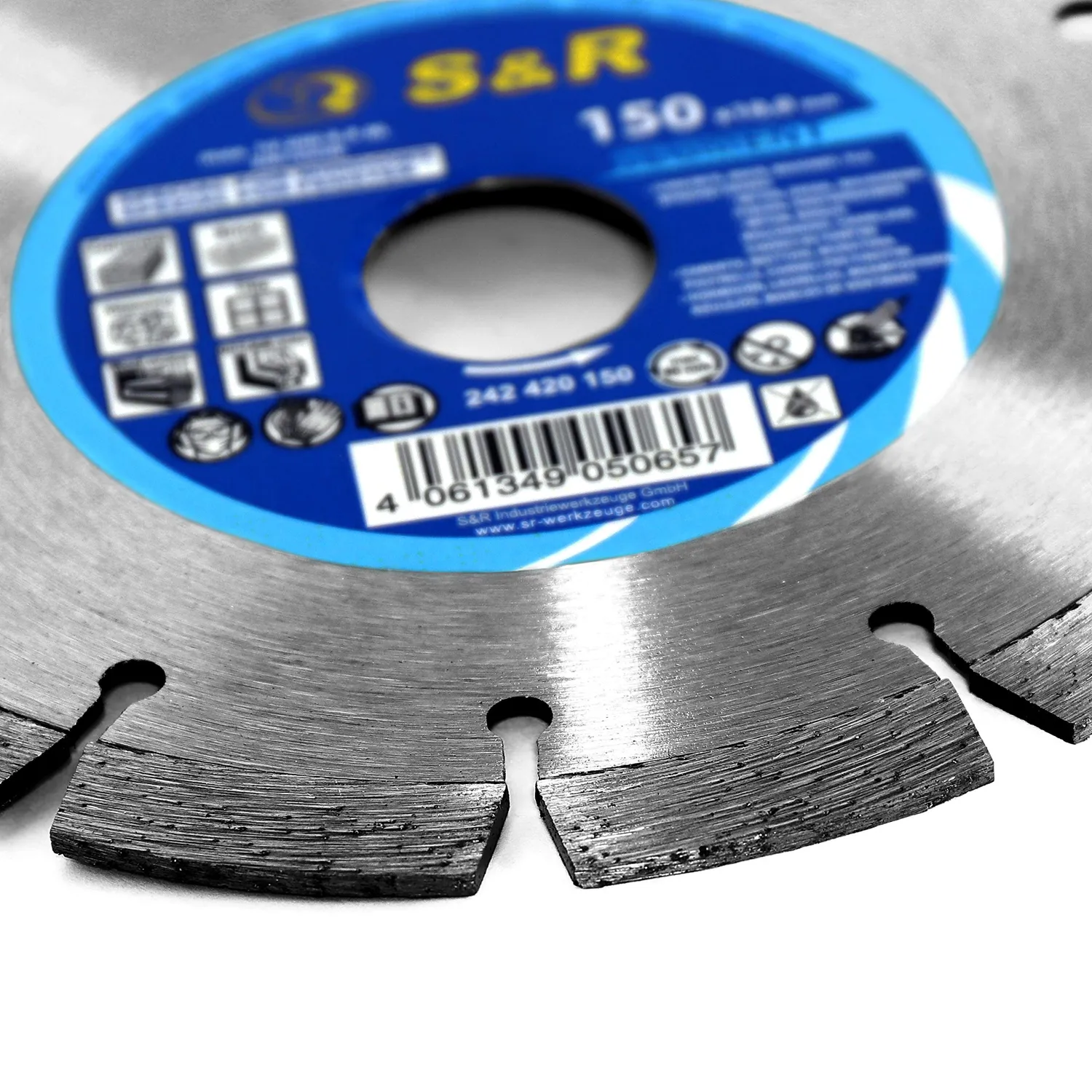 S&R disco diamantato segmentato 150 mm foro 25,5 mm secco