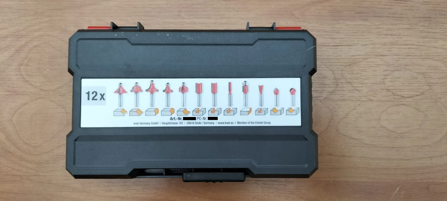 KWB Set 12 Frese Fresatrice 8 mm Metallo Duro Valigetta