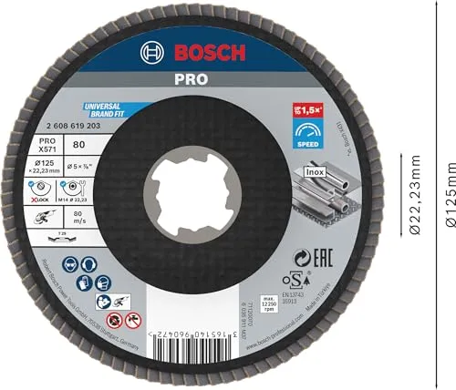 Bosch Expert X571 disco lamellare X-Lock 125mm K80