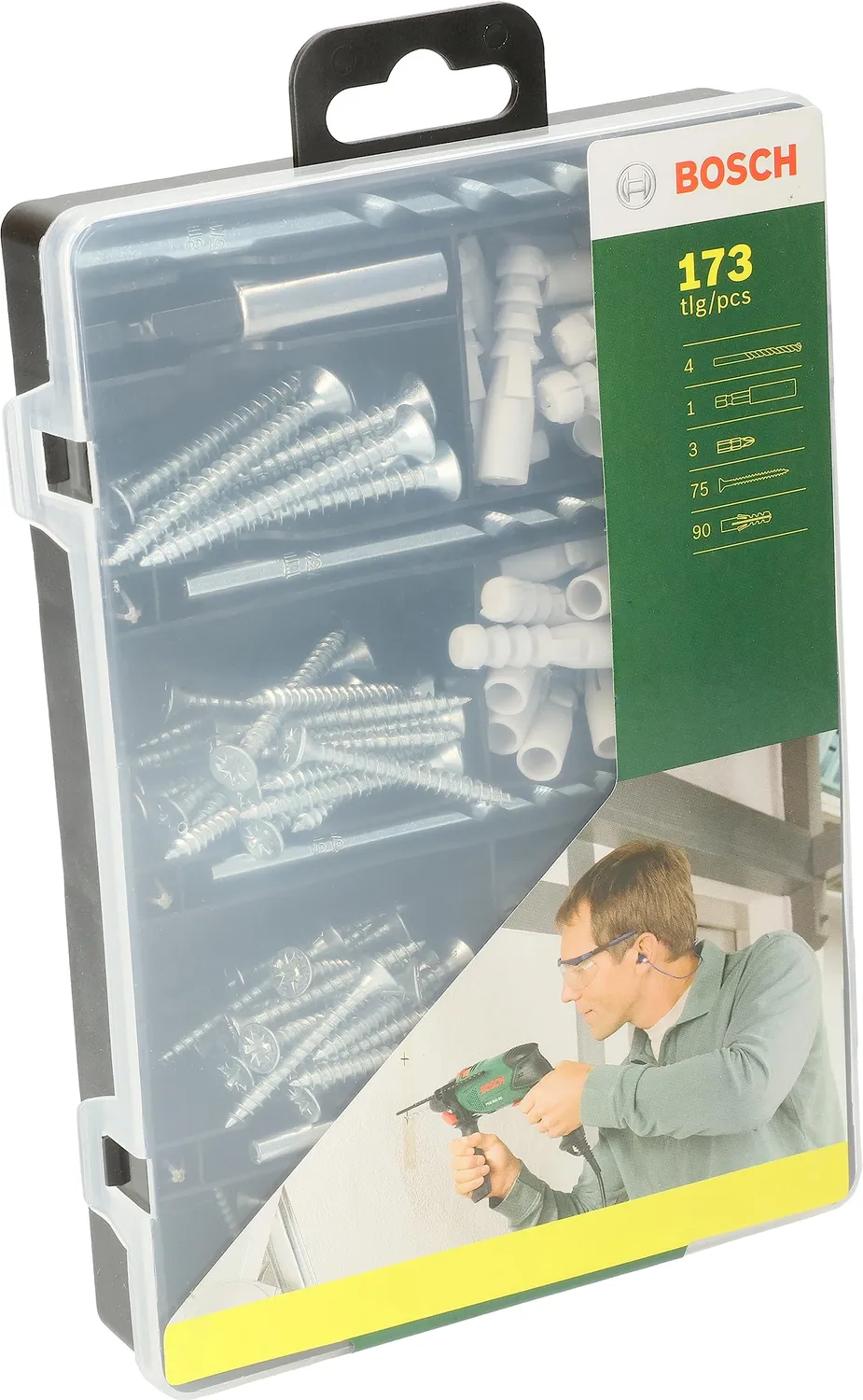 Bosch 2607019511 set fissaggio 173 pezzi tasselli viti