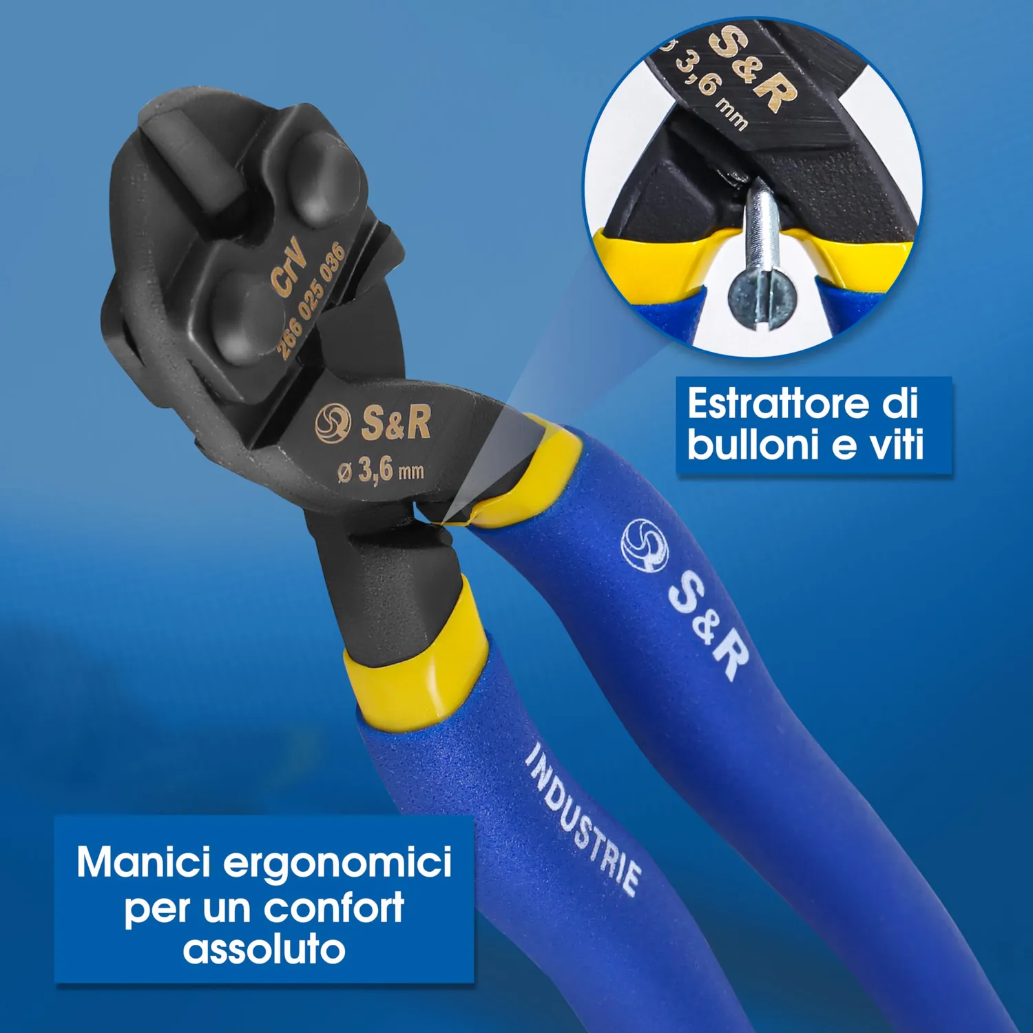 S&R Tronchesina Tagliabulloni 200 mm Acciaio 60 HRC