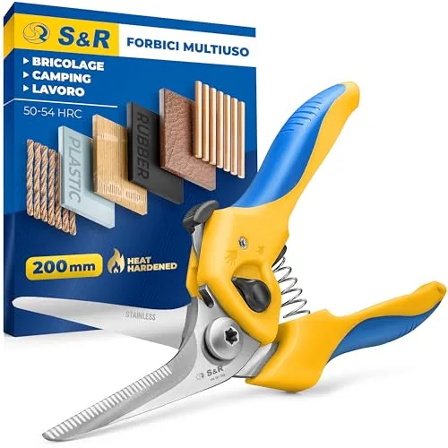 S&R forbici multiuso lama curva 50 mm inox 20 cm