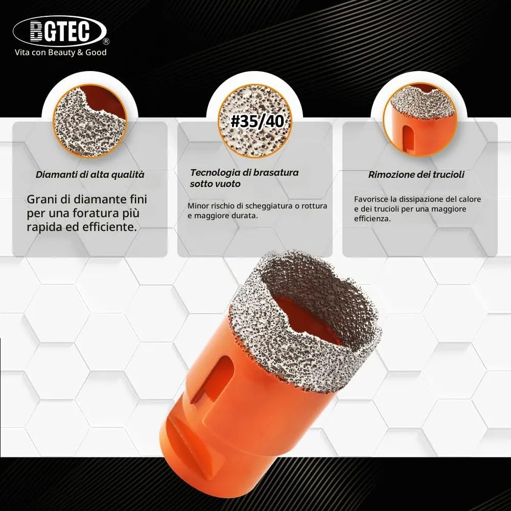 BGTEC M14 frese diamantate gres 25/35/50/68 mm 4 pz