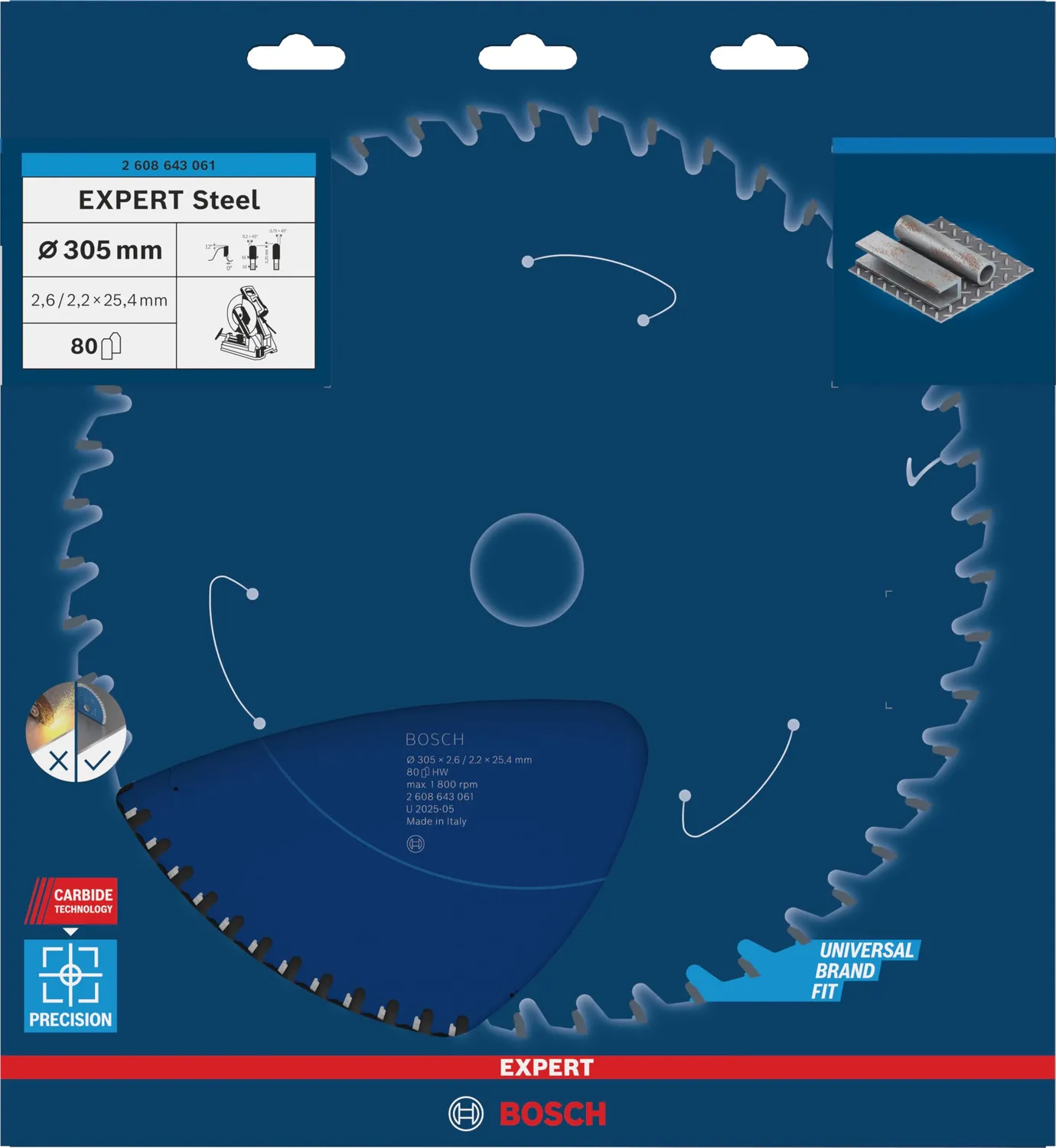 Bosch Expert CSB lama circolare 305 mm 80 denti metallo