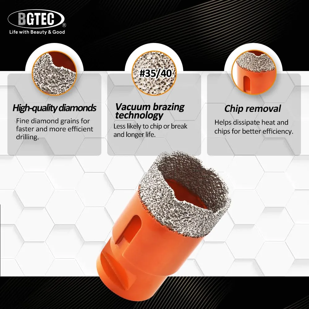 BGTEC Fresa Diamantata 90 mm M14 a Secco per Gres e Marmo