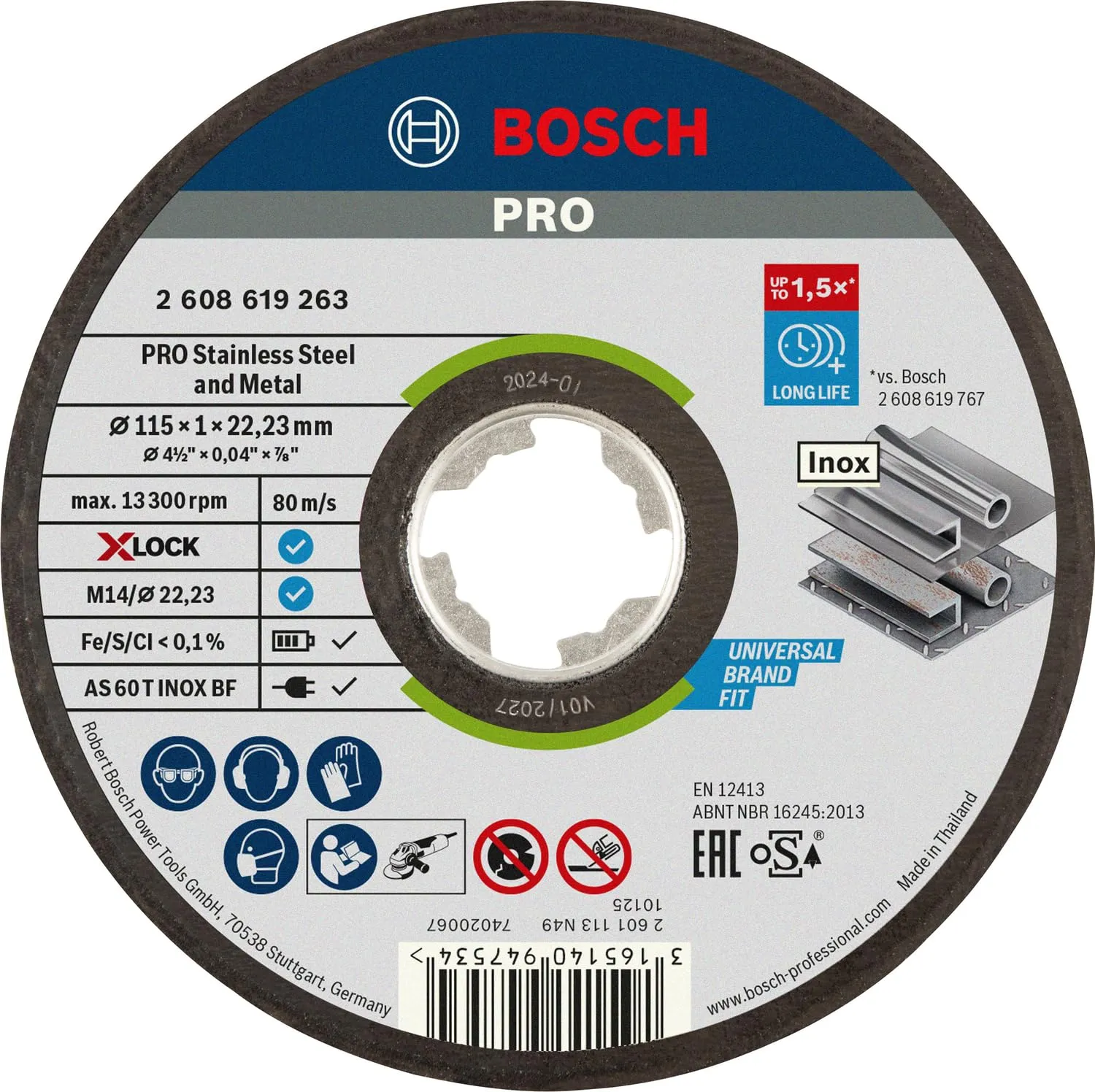 Bosch Expert PRO disco da taglio 125x1,0 mm inox X-Lock sottile