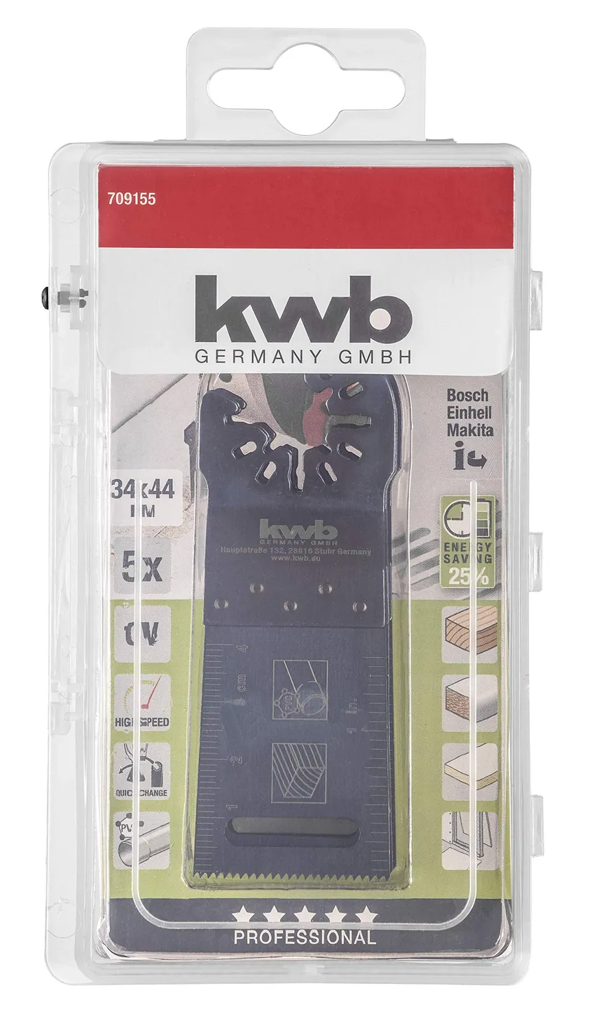 KWB AKKU-TOP CV Lame multitool 5 pz 34 mm legno