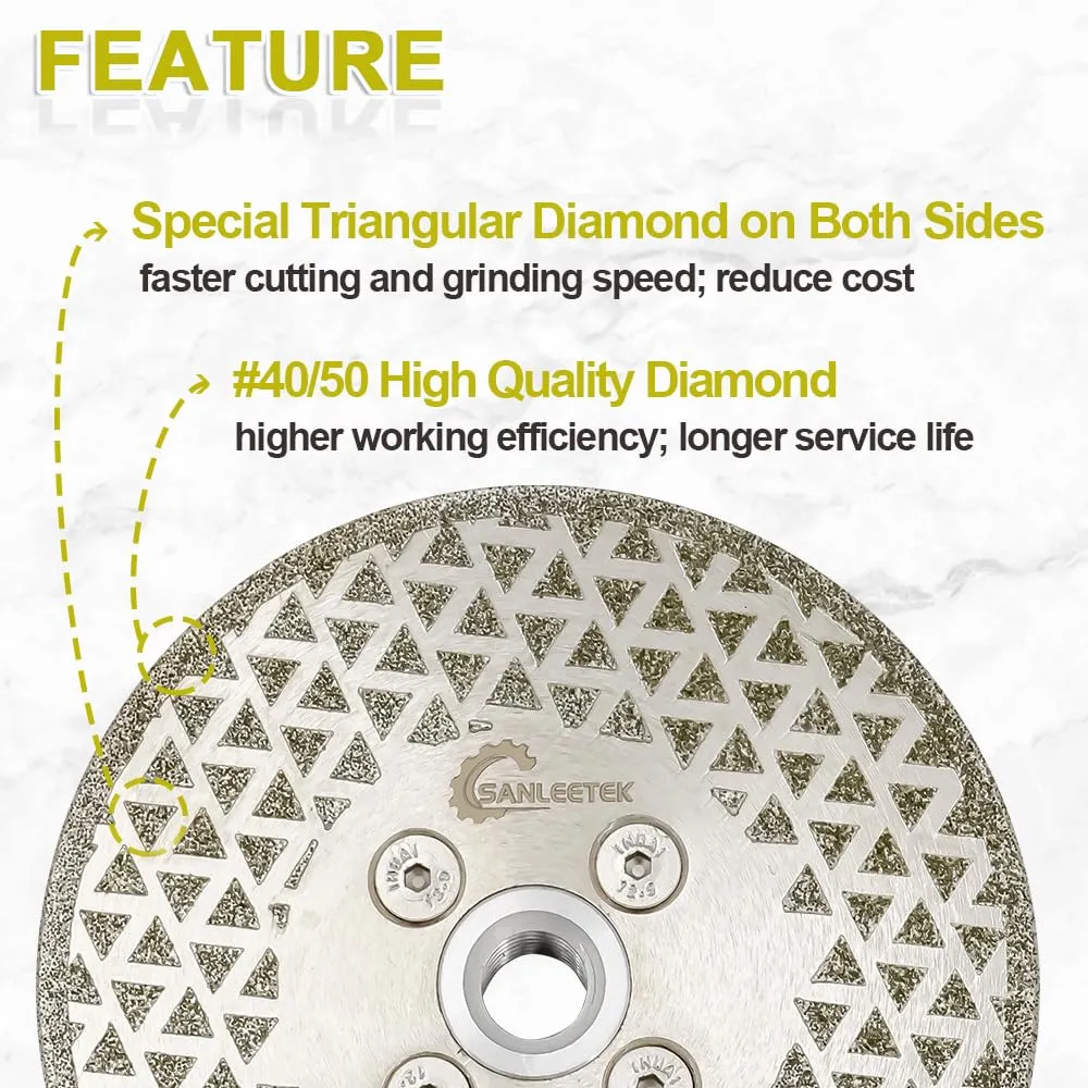 SANLEETEK Disco Diamantato 115 mm M14 Doppio Lato per gres marmo