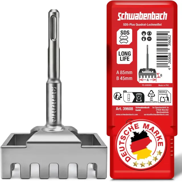 Schwabenbach scalpello quadro SDS Plus 85x45 mm scatole