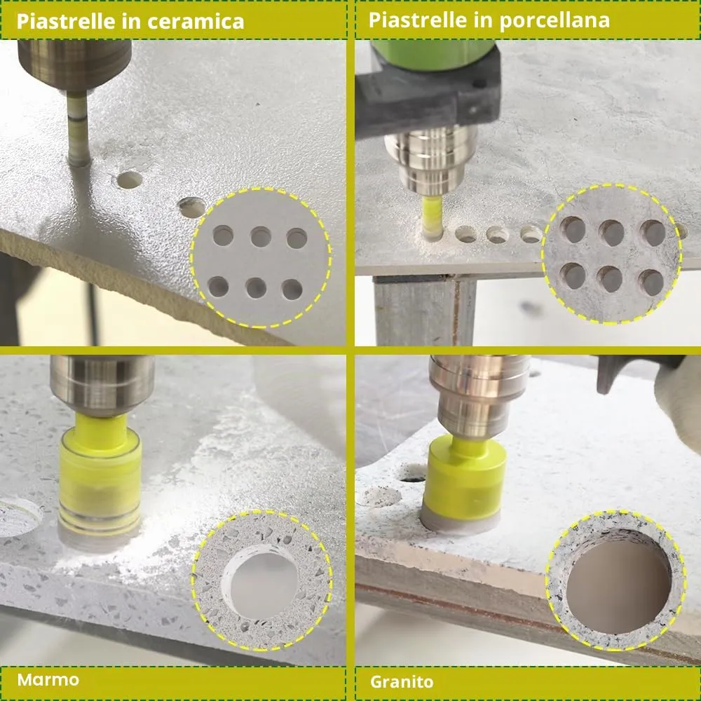 SANLEETEK fresa diamantata 5/6/8/10/12mm 5pz per gres a secco