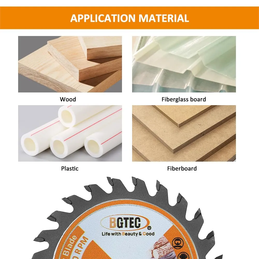 BGTEC TCT Lama Sega Circolare 75mm 3 Pezzi per Legno