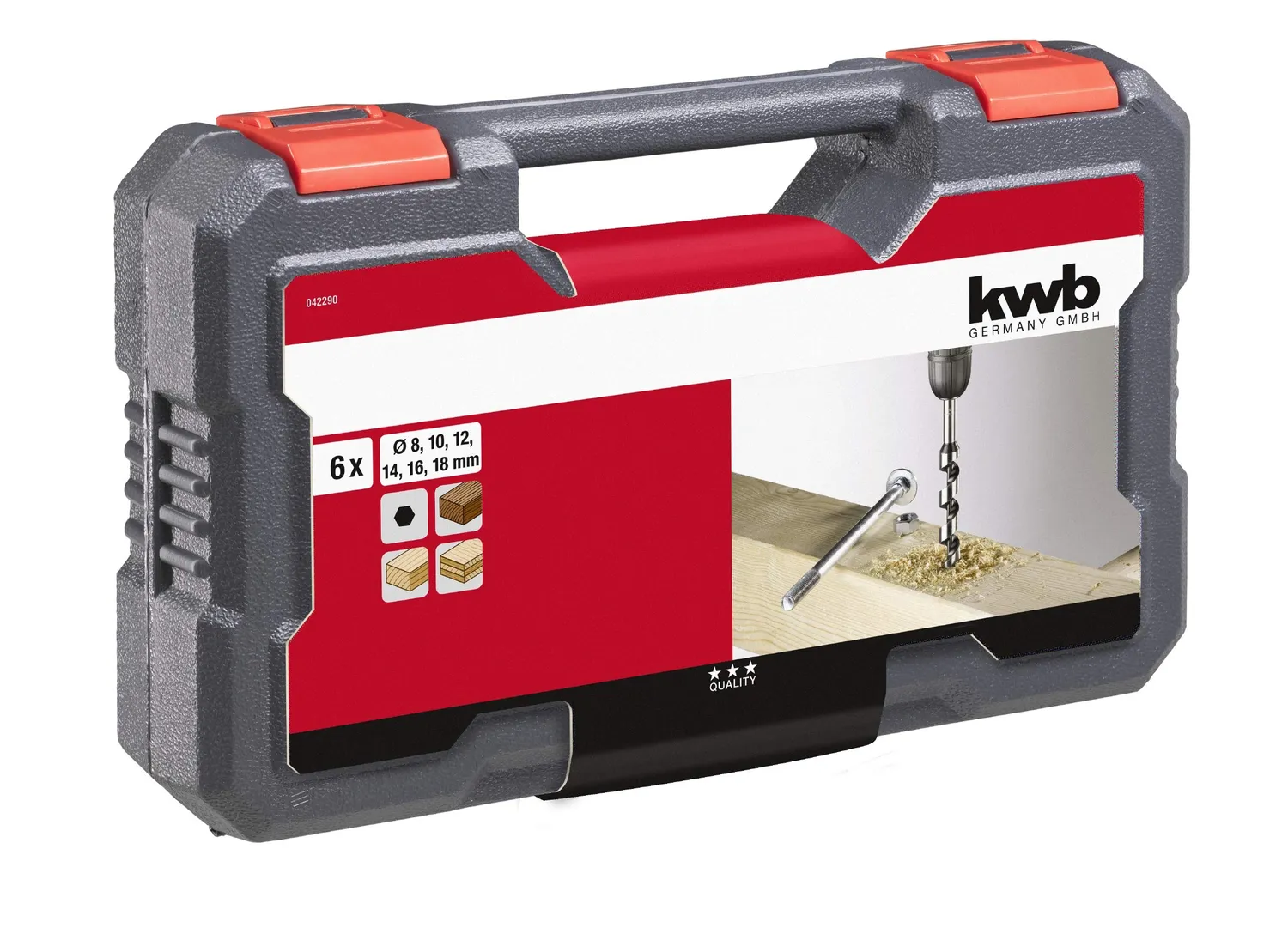kwb Snake set punte legno 8-18 mm 230 mm 6 pezzi