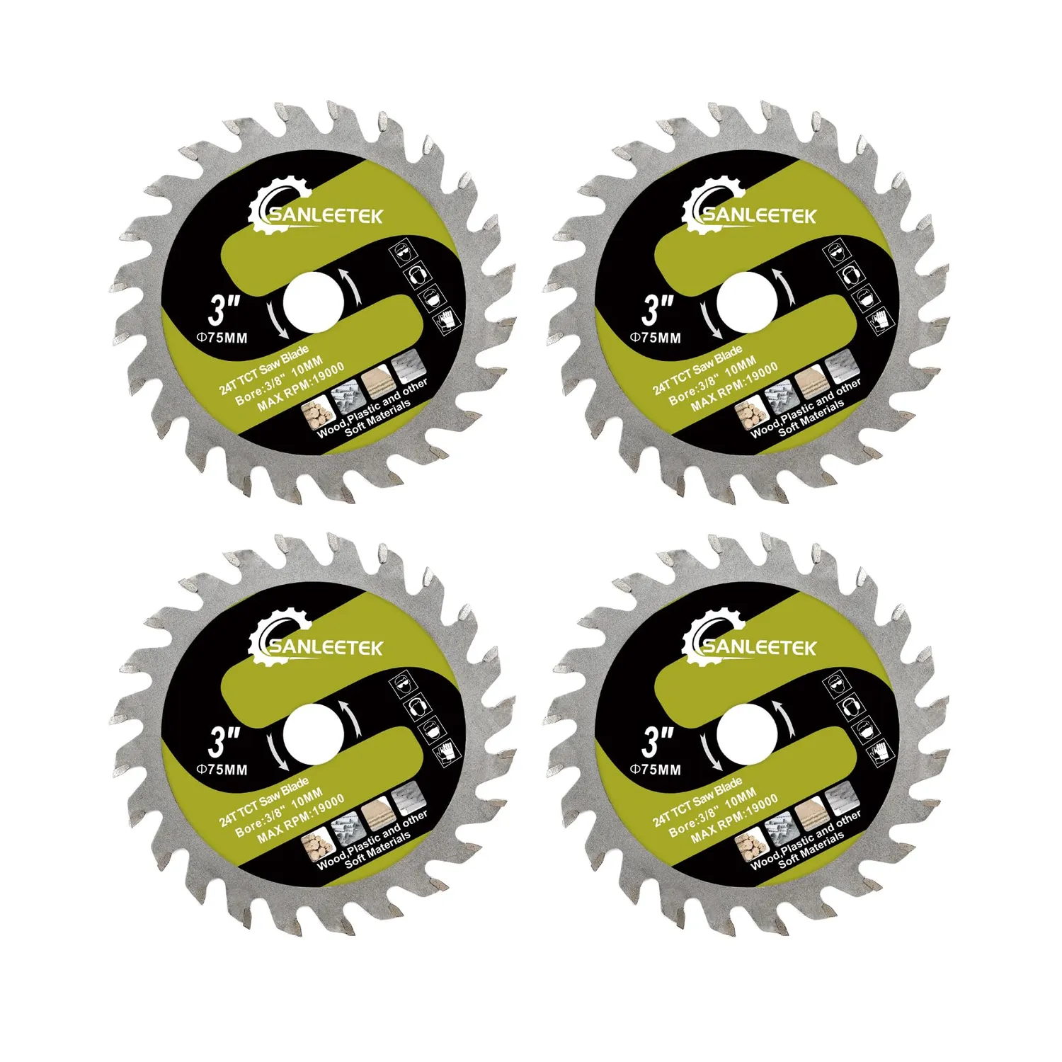 Sanleetek Lama Circolare 75 mm per Legno 5 Pezzi TCT