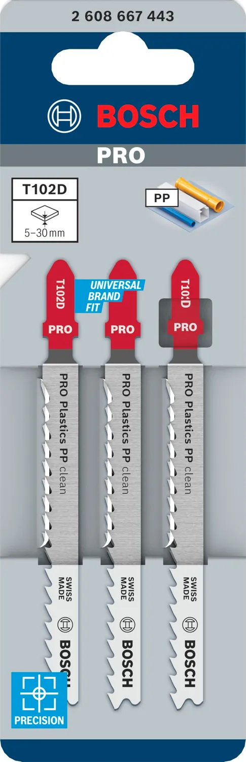 Bosch Expert Lama T102D Seghetto Alternativo 3 Pezzi Plastica