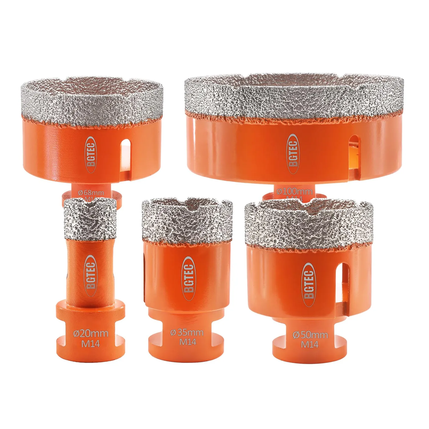 BGTEC Set 19 punte diamantate 5pz 6-10mm M14 gres