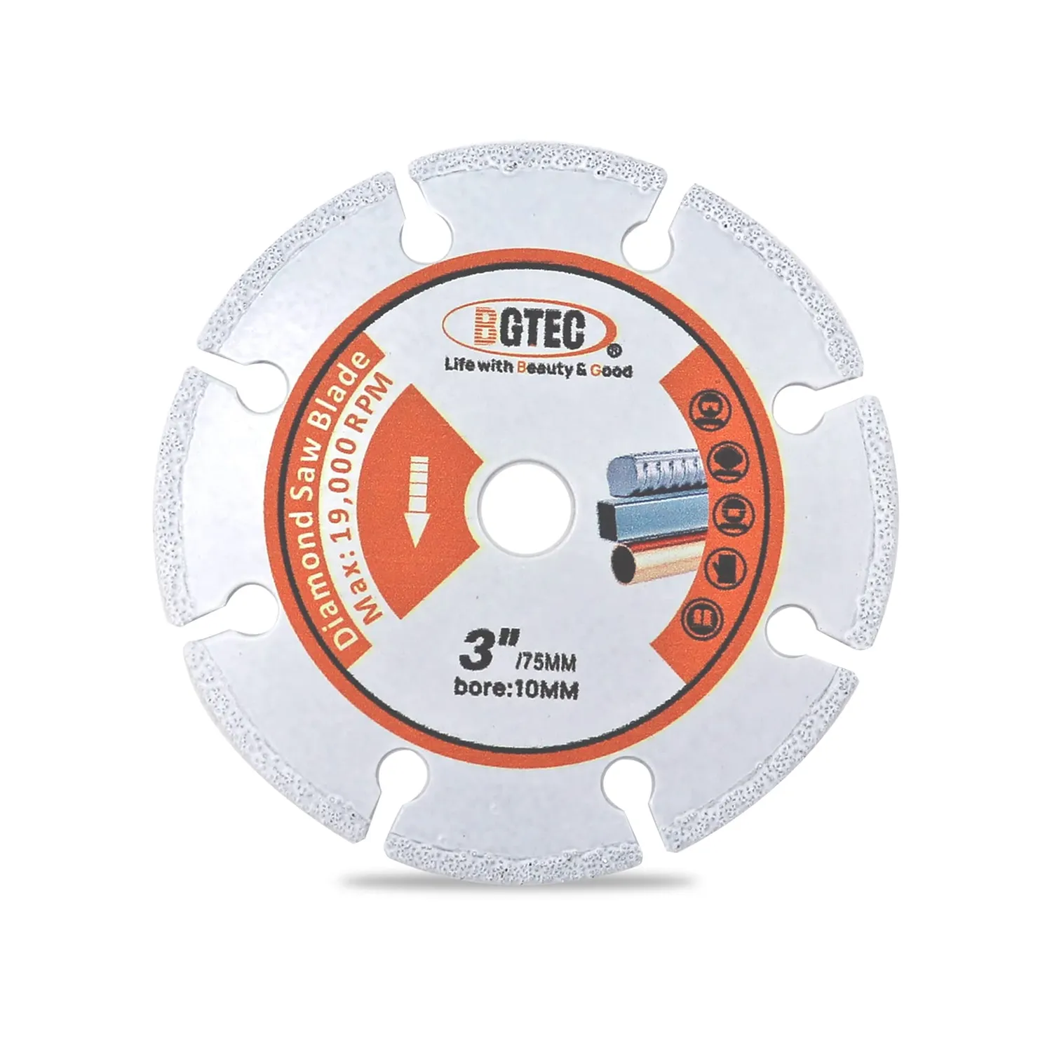 BGTEC TCT Lama Sega Circolare 75mm 3 Pezzi per Legno